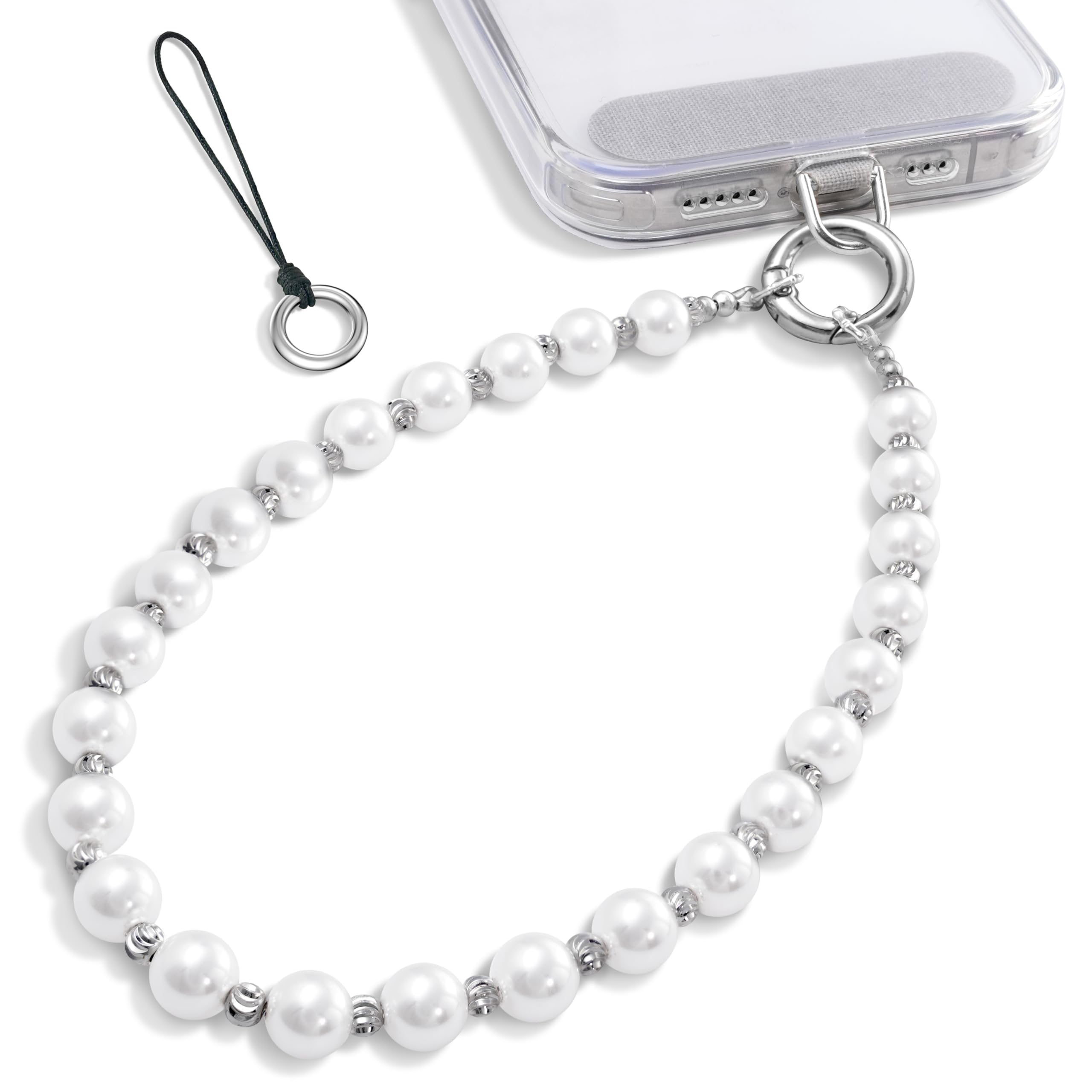 Amazon.com: SURPHY Phone Charm, Silver Pearl Phone Charms with